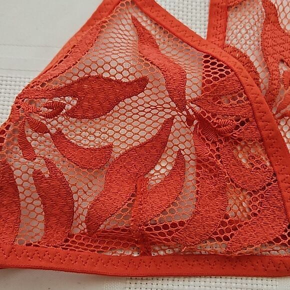 Free People Women's Lace Bralette Racer Back Bra Henna Red Small - Picture 11 of 16